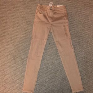 AMERICAN EAGLE PINK HUGH WAISTED JEANS